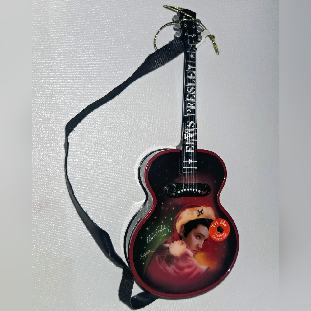 Elvis Presley Guitar Ornament Musical and Lights